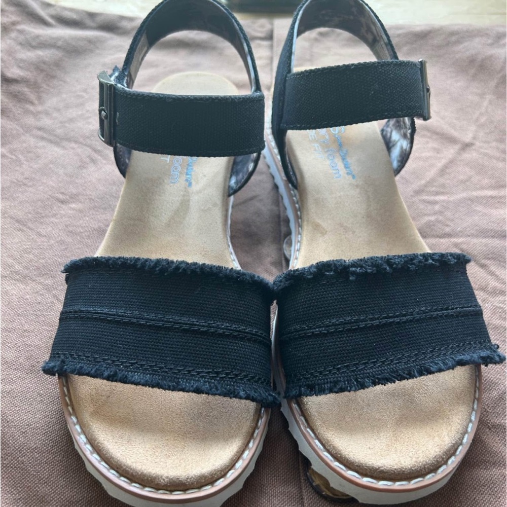 BOBS from Skechers Black and Tan Women's Sandals